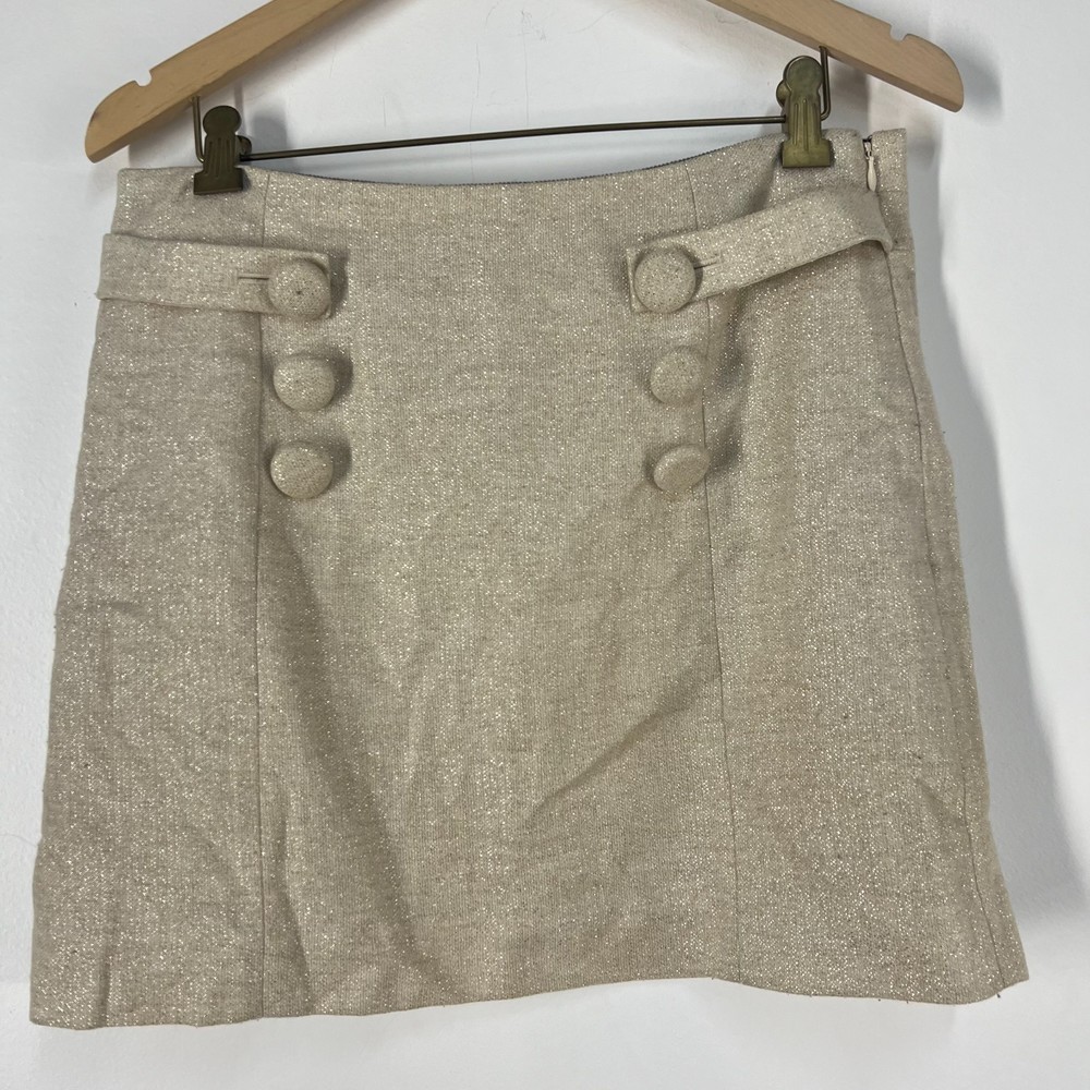 J. Crew Ivory Shimmer Wool Blend Mini Skirt 6 - Picture 3 of 13